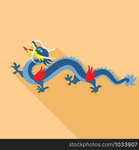 Vietnam dragon icon. Flat illustration of Vietnam dragon vector icon for web design. Vietnam dragon icon, flat style