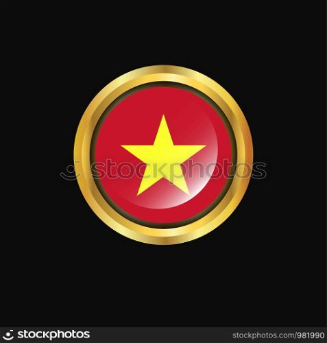 Vietnam flag Golden button