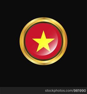 Vietnam flag Golden button
