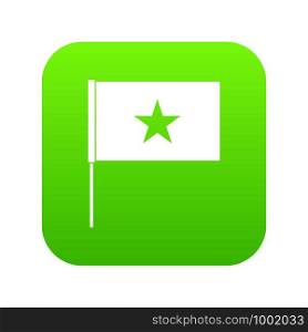 Vietnam flag icon digital green for any design isolated on white vector illustration. Vietnam flag icon digital green