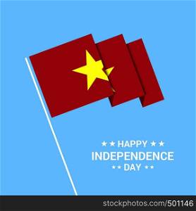 Vietnam Independence day typographic design with flag vector