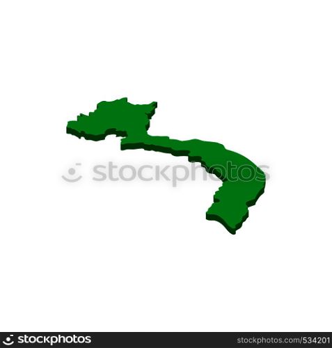 Vietnam map icon in isometric 3d style on a white background. Vietnam map icon, isometric 3d style