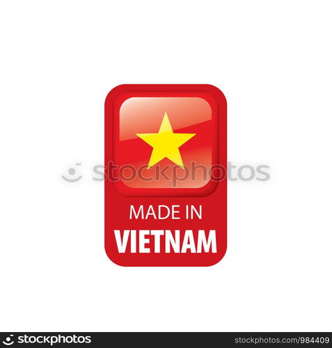 Vietnam national flag, vector illustration on a white background. Vietnam flag, vector illustration on a white background