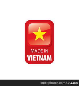 Vietnam national flag, vector illustration on a white background. Vietnam flag, vector illustration on a white background