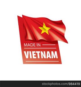 Vietnam national flag, vector illustration on a white background. Vietnam flag, vector illustration on a white background