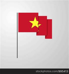 Vietnam waving Flag creative background