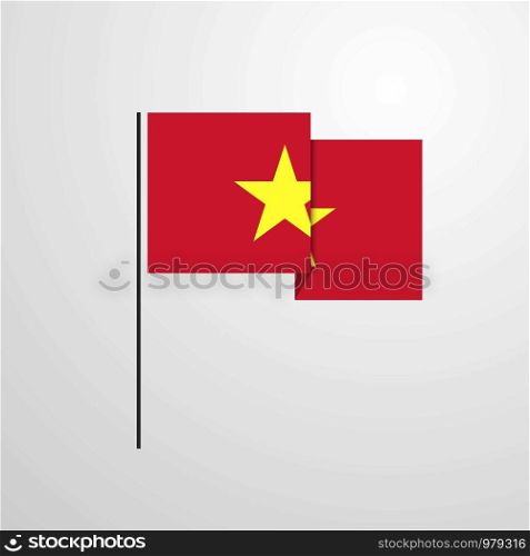 Vietnam waving Flag design vector