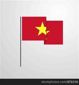 Vietnam waving Flag design vector