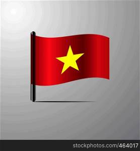Vietnam waving Shiny Flag design vector