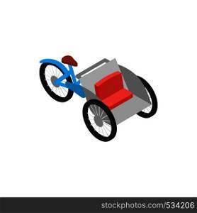 Vietnamese cyclo icon in isometric 3d style on a white background. Vietnamese cyclo icon, isometric 3d style
