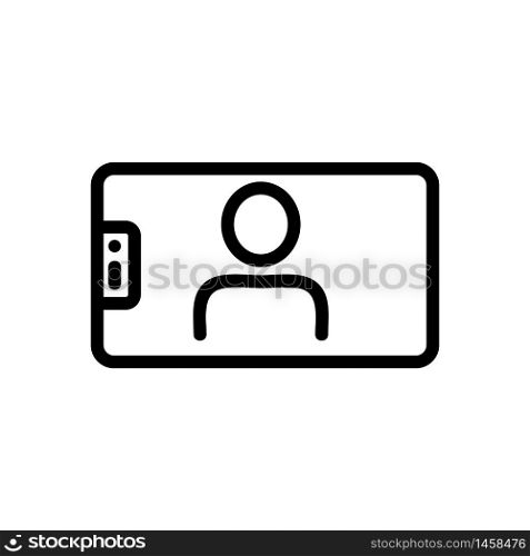 viewing horizontal selfie icon vector. viewing horizontal selfie sign. isolated contour symbol illustration. viewing horizontal selfie icon vector outline illustration