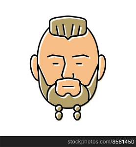 viking beard hair style color icon vector. viking beard hair style sign. isolated symbol illustration. viking beard hair style color icon vector illustration