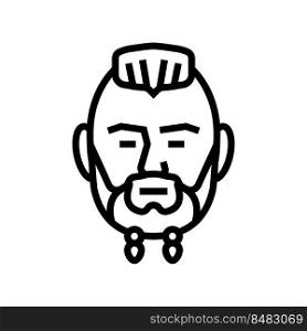 viking beard hair style line icon vector. viking beard hair style sign. isolated contour symbol black illustration. viking beard hair style line icon vector illustration