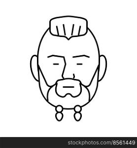 viking beard hair style line icon vector. viking beard hair style sign. isolated contour symbol black illustration. viking beard hair style line icon vector illustration