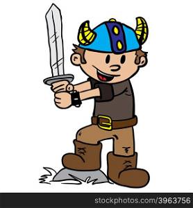 viking boy cartoon illustration