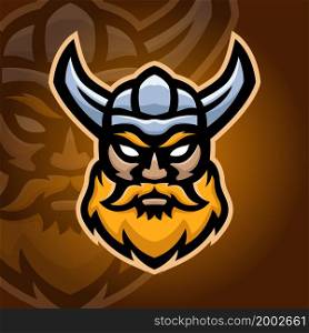 viking head mascot logo vector design template