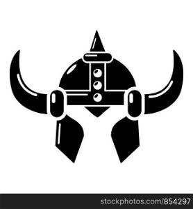Viking helmet knight icon. Simple illustration of viking helmet knight vector icon for web. Viking helmet knight icon, simple black style