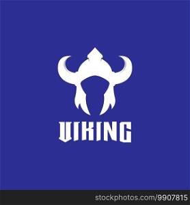 Viking helmet logo design vector template