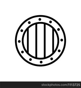 Viking icon icon shield. Thin line sign. Isolated contour symbol illustration. Viking icon icon shield. Isolated contour symbol illustration