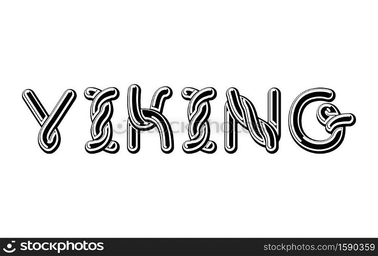 Viking logo lettering Celtic font. norse medieval ornament ABC. Traditional ancient manuscripts alphabet