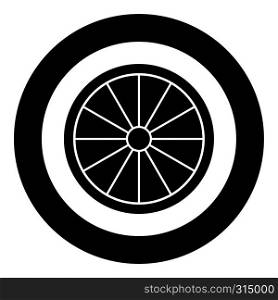 Viking shield icon black color vector in circle round illustration flat style simple image. Viking shield icon black color vector in circle round illustration flat style image