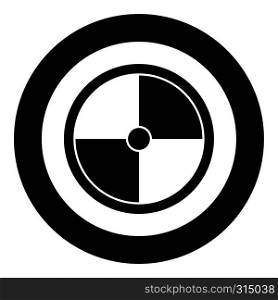 Viking shield icon black color vector in circle round illustration flat style simple image. Viking shield icon black color vector in circle round illustration flat style image