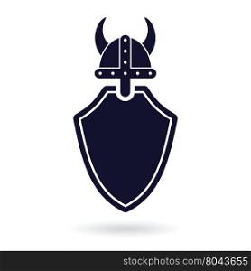 viking shield protection abstract vector logo illustration