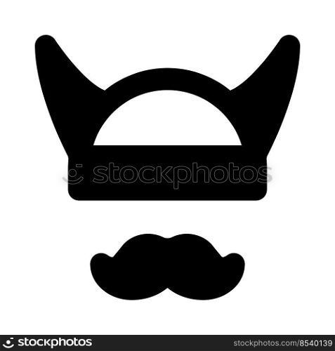 Viking Warrior style helmet with dandy style mustache