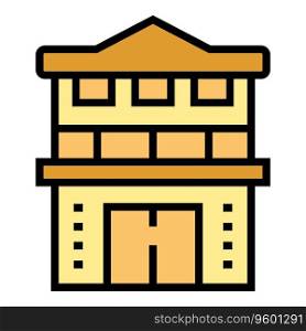 Villa house icon outline vector. Real cottage. Estate style color flat. Villa house icon vector flat
