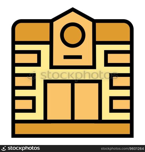 Villa village icon outline vector. Home building. Real estate color flat. Villa village icon vector flat