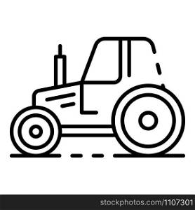 Village tractor icon. Outline village tractor vector icon for web design isolated on white background. Village tractor icon, outline style