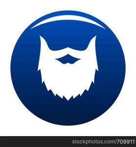 Villainous beard icon vector blue circle isolated on white background . Villainous beard icon blue vector