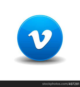 Vimeo icon in simple style on a white background. Vimeo icon, simple style