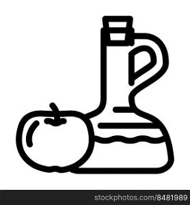 vinegar apple line icon vector. vinegar apple sign. isolated contour symbol black illustration. vinegar apple line icon vector illustration