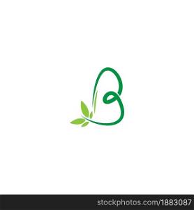 Vines template design, shrubs forming letter B illustration