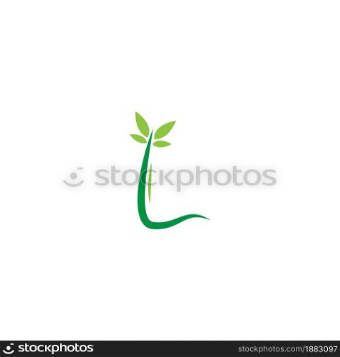 Vines template design, shrubs forming letter L illustration