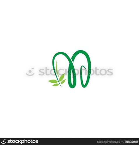Vines template design, shrubs forming letter M illustration