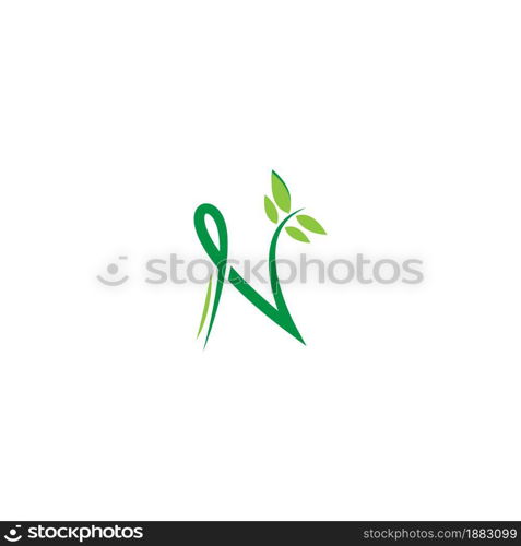 Vines template design, shrubs forming letter N illustration