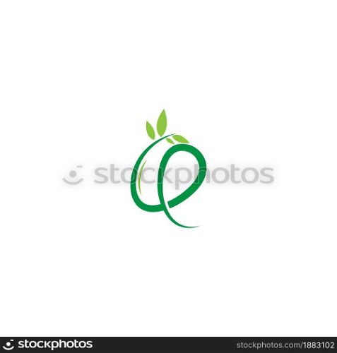 Vines template design, shrubs forming letter Q illustration