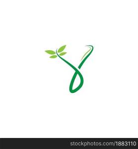 Vines template design, shrubs forming letter Y illustration