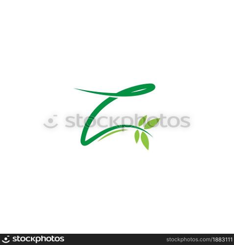 Vines template design, shrubs forming letter Z illustration