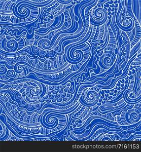 Vintage abstract doodles decorative ornamental blue contour background. Vintage abstract doodles decorative ornamental background