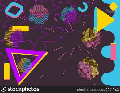 Vintage abstract geometric shapes template. Geometrical graphic background for poster, book cover, Newsletter, Social Media backdrop.