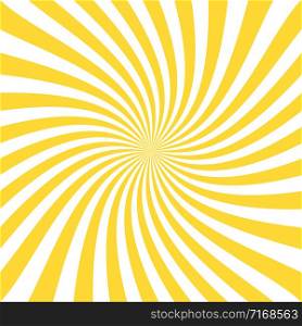 Vintage abstract template with yellow sunrays on light background. Sunlight abstract background. Starburst wallpaper. Retro bright backdrop. EPS 10