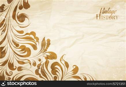 Vintage abstract wallpaper with khohloma elements. Vector illustration.