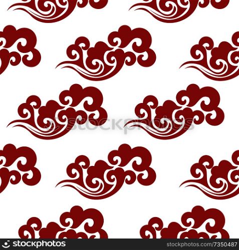 Vintage abstract with china seamless pattern. Textile design. Summer background. Textile ornament. Ornate beautiful texture. Summer print. Colorful wallpaper. Abstract red waves design on white background.. Seamless pattern in Chinese style. Vector colorful illustration. Traditional Chinese pattern with waves.
