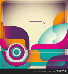 Vintage abstraction with designed shapes
