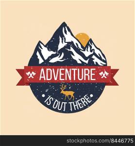 vintage adventure hiking climbing mountain logo