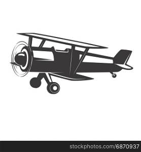 Vintage airplane illustration. Design element for logo, label, emblem, sign, badge. Vector illustration