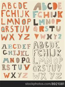 Vintage alphabet vector image